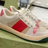 Designer Heren Damesschoenen Sneakers Dames vuile lederen schoenen Blue Red Web Stripe Trainer Lace Up Canvas Flats Vintage Classic Runner Trainers 35-44