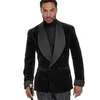 Velvet Groom Tuxedos Black Men Wedding Tuxedos Double-Breasted Popular Men Blazer Party SuitカスタムMadejacketPants3340