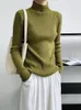 Pulls pour femmes col roulé à manches longues pull vert hauts femmes 2023 automne Simple élégant pull femme vêtements tricot 6 couleur H640