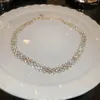 Choker Fyuan Fashion Gold Kolor Naszyjniki dla kobiet geometrycznych kryształowych wesel biżuterii