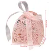 Present Wrap 25st/Set Rose Flower Laser Cut Hollow gynnar gåvor Godislådor med band Baby Shower Wedding Party Supplies