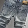 Jeans pour hommes mode Vintage hommes Patchwork concepteur rétro bleu élastique coupe ajustée déchiré court de haute qualité décontracté Denim Shorts