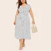 Casual Dresses Summer Plus Size Dress Women Clubs Dot Printed Fashion Loose Women's 2023 Stylish and Design Vestidos