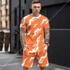 Erkekler Trailtsits 2023 Yaz 3d Baskı Gündelik Sokak Takipleri Erkekler T-Shirt Şort Moda Kısa Setler Giyim Tişört