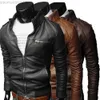 Lederen lederen heren lederen hete mode heren cool bomber jassen heren jas herfst winter kraag slank fit motorleer jas jas outswear streetwear l230721