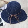 Wide Brim Hats Doit Simple Women Straw Summer Sun For Lady Folding Bow Beach Adults Female Sunscreen Cap