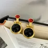 Stud Earrings Fashion Baroque Big For Women Personality Black Earings