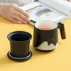 Mugs LUWU Mountain Design Ceramic Tea Cup With Infuser 400ml