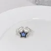 Brillant étoile perle anneaux pour femmes Hiphop Zircon croix anneau ouvert Punk unisexe Couple anneaux bijoux de fête