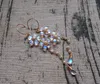 Dingle örhängen icnway naturlig teardrop monssten blomma och vitt sötvatten pärla grossist