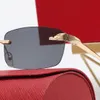 Lunettes de mode lunettes de soleil quadrate femme lunettes de soleil homme lunettes lunettes de soleil sans monture jambe en métal multi couleur option style marque de mode correspondant à la boîte