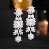 Dangle Earrings European And American Fashion Exaggeration CZ Stone For Women Luxury Wedding Party Bridal Eardrop Jewelry