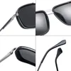 Lunettes de soleil Métal Carré Polarisé Classique Conduite Miroir Soleil Ombrage Anti Glare Printemps Jambe Hommes