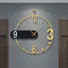 Zegar ścienny Złote Nordic Design Clock Ciągła bateria kuchenna wisząca luksusowy nowoczesny zegarek salon cyfrowy renoment home dekoracje domowe