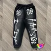 2023 Żółte spodnie mężczyźni Kobiety Flare Graphic Pants High Street Sweatspanci Terry Spoders