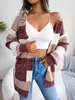 Femmes Vestes Femmes S Coloré Rayé Ouvert Avant Cardigan Léger Lâche Casual Manteau Outwear À Manches Longues