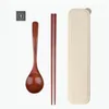 Dinnerware Sets Kitchen Smooth Edges Phoebe Long Handle Soup Spoon Deepening Levelling With Storage Box Wooden Cutlery Set