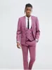 Garnitury męskie Zestawy Blazer Tuxedo Costume Purple Kurtka Suit for Men Wedding 3 sztuki Niestandardowe szczupłe sukienki na imprezę