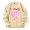 Sweats à capuche pour hommes Pasitivity Melting Happy Face Printing Sweat à capuche chaud en polaire à col rond à capuche Casual Fashion Tide Sweat Classic Sports