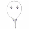 Collana Orecchini Set Elegante Classico Gioielli Da Sposa Per Le Donne Lusso Goccia D'acqua Zirconia Sposa Wwedding Day