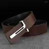 Bälten högkvalitativ brev Slide Buckle Designer Men lyxigt äkta läder 3,8 cm breda mode jeans ceinture homm