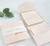 Cartes de vœux Vert foncé et rose fard à joues Invitation détaillée à pli de poche Anniversaire de mariage avec RSVP Impression personnalisée Papier 250 g 50 pièces 230721