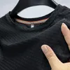 Men's T Shirts Premium Fashion Waffle Ice Silk T-shirt For Youth Summer Round Neck Short Sleeve Brand Trendy Loose Breathable Luxury Top