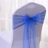 Sashes 50/100pc/Set Organza High Quality Chair Sashes Wedding Chair Knot Cover Decoration Bow Band Belt Ties For Weddings Praty Banquet 230721