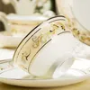 Luxe servies set Golden Bone China keramische platen diner set 58 stks koninklijk porselein servies