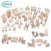 Tools Workshop 34PCS Set Giocattolo puzzle in legno 3D 1 12 Mini mobili in legno Modello di edificio 3D Accessori per la casa delle bambole Giocattoli educativi per bambini fai-da-te 230721