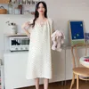 Kvinnors sömnkläder 2023 Summer Short Sleeve Cotton Nightrowns For Women Korean Söt tecknad hemkläder nattdress nattklänning nattlig