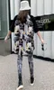 Kadın Tayt 230332 Dış Giyim İlkbahar Yaz Kişilik Baskı Yüksek Bel Elastik İnce All-Match Kalem Pantolon Kadın