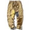 Pantaloni da uomo Abbigliamento da uomo 2023 Salopette dal design multitasche Versione coreana dei leggings di tendenza Contrast Youth Casual
