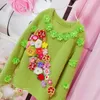 Frauen Pullover 2023 Herbst Weiblichen Koreanischen Stil Mesh Nähte Oansatz Gestrickte Top Mode Süße 3D Handgemachte Blume Pullover Pullover