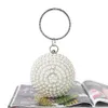 2021 Damen Perle weiße Handtasche Clutch Hochzeit Brautparty Abschlussball Geldbörse Abendtasche Brautaccessoires Silber Wraps2820