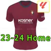 23 24 Jerseys de fútbol Osasuna Home David García Chimy Avila Camiseta 2023 2024 Torres Moncayola Manu Sanchez Camisa de fútbol de fútbol Home Kits Kit Equipador para adultos