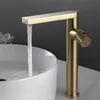 Gebürstetes Gold Waschbecken Wasserhahn Messing Bad Wasserhahn Mischbatterie Gold Waschbecken Wasserhahn Einhebelmischer Heiß Kalt