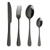 Dinnerware Sets Western Cutlery Set Steak Knife Fork And Spoon Flat Stainless Steel Kitchen Tableware Wedding