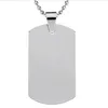 DHL Blank Engravable Stainless Steel Dog Tag Military Shape Men Pendant for boys Customized 100 pcs lot Whole3383