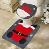 Cubiertas de asiento de inodoro, cubierta de tema navideño, alfombrilla de lujo, almohadilla de baño, cojín, tapa con patrón de Papá Noel para accesorios
