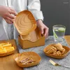 Piatti Imitazione Legno Snack Plastica Creativa Torta Quadrata Piatto Insalate Di Frutta Secca Piatto Di Sushi Stoviglie Da Cucina Riutilizzabili