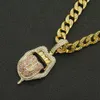 Хип-хоп рэппер мужчина блестящий бриллиантовой кулон золотой ожерелье с лакомством в рот. Доллар Язык Подвеска