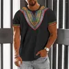 Men's T Shirts African Clothes For Men Dashiki Shirt Traditional Wear Clothing Short Sleeve Casual Retro Streetwear Vintage Ethnic Style