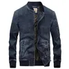 Herrjackor våren Autumn Baseball Denim Jacket Män stor casual rygg broderad bokstäver design