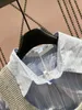 2024 Runway Design Autumn Women Fashion Sleeveless Knit Tops och långärmad lapel randmönster Lapel Casual Shirt 2 PCS Set