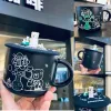 400 500 мл цветовой смены Starbucks Cup Luxury Cups Пара керамические кружки с веками