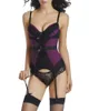 Women's Shapers Elasticity Sexy Overbust Corset And Bustier With Cup Girdle Set Lingerie Women Lace Straps Control Tops