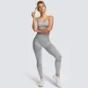 Active Sets Yoga Suit Short Sleeve Spandex Bra Gym Set Women Sport Tights Trousers Push Up Fitness Leggings Workout Tracksuit Female