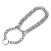 Dog Collars Pet Metal Martingale Pinch Collar For Dogs Adjustable Stainless Steel Training Double Link Plated Choke Chain