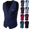 Hommes d'affaires décontracté Slim gilets mode hommes couleur unie boutons simples gilets Fit costume masculin pour printemps automne marié gilet Wais2026